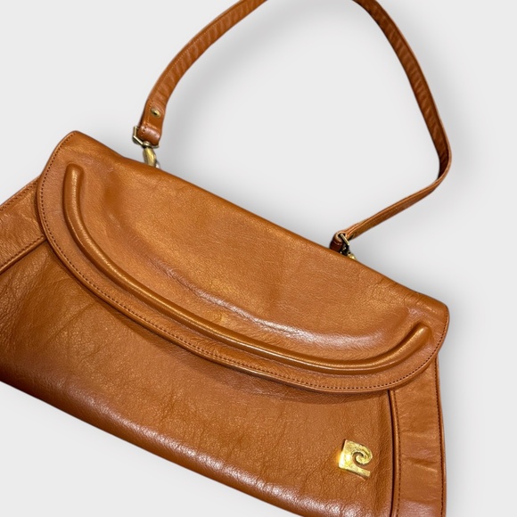 Vintage 1970s Pierre Cardin Paris Brown Leather Handbag / Shoulder Bag - Picture 3 of 7